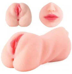 3 in 1 Male Masturbator Pocket Pussy with Mouth, Vagina & Ass for Men