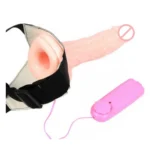 6 Inch Long Realistic Hollow Vibrating Strap On Dildo