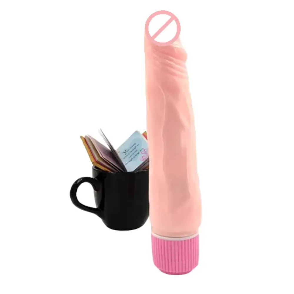 9-inch-pink-cap-stud-realistic-dildo-vibrator-for-women 9 Inch Pink Cap Stud Realistic Dildo Vibrator for Women