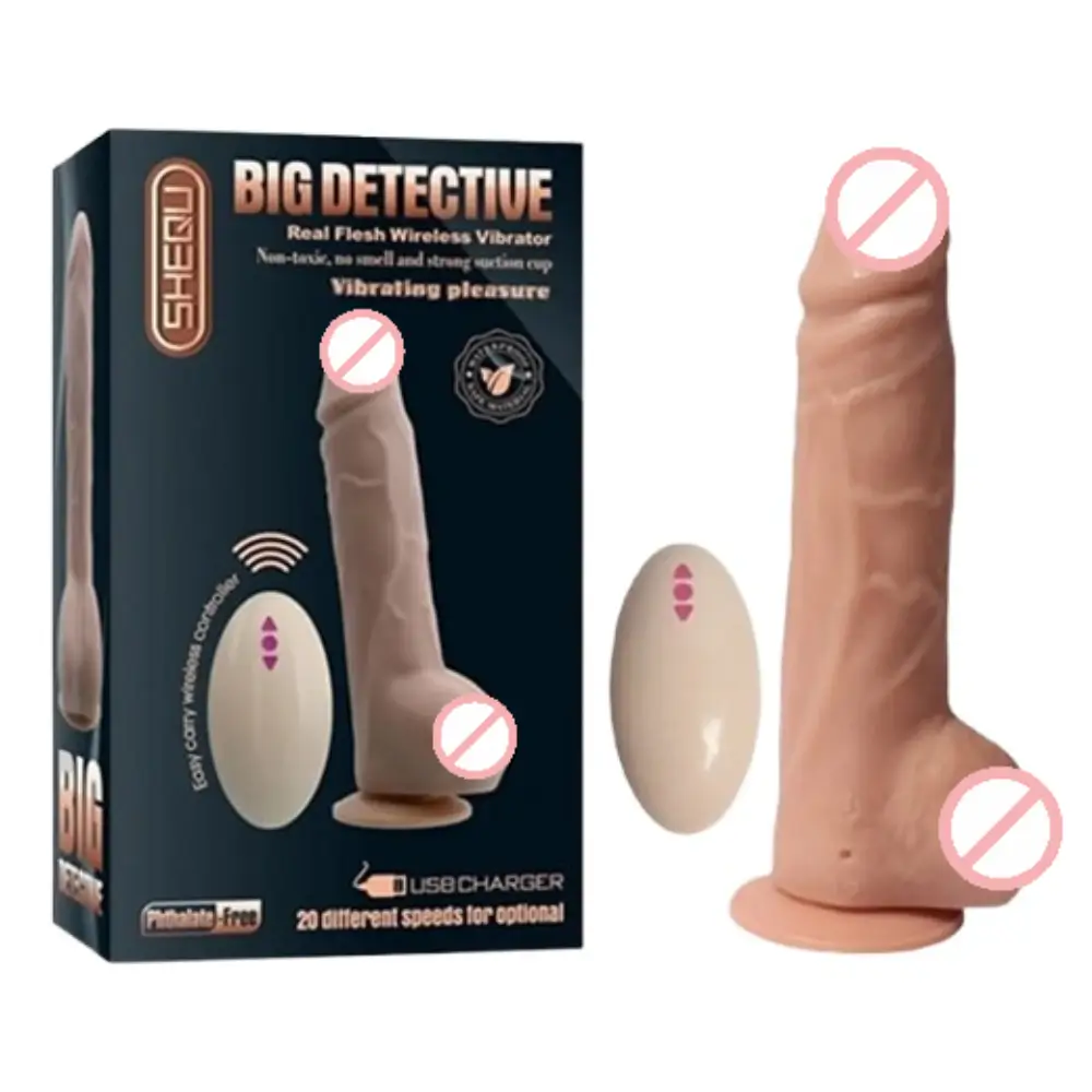 big-detective-wireless-suction-cup-vibrating-dildo Big Detective Wireless Suction Cup Vibrating Dildo