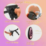 VibeMotion Strap On Vibrating Dildo With Harness Kit - Image 5